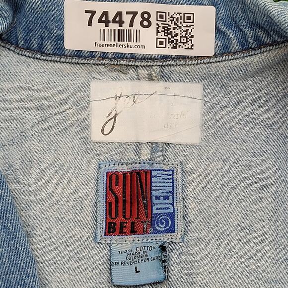 Vintage Native-American Denim Jacket Womens L/XL 23x29 Baggy - Picture 8 of 15